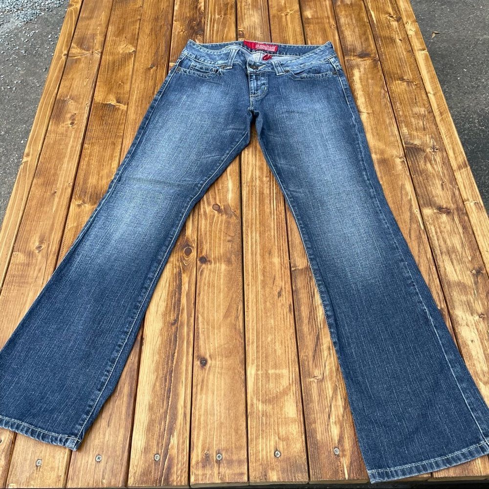 Guess Womens 30 Daredevil Boot Cut Distressed Jeans